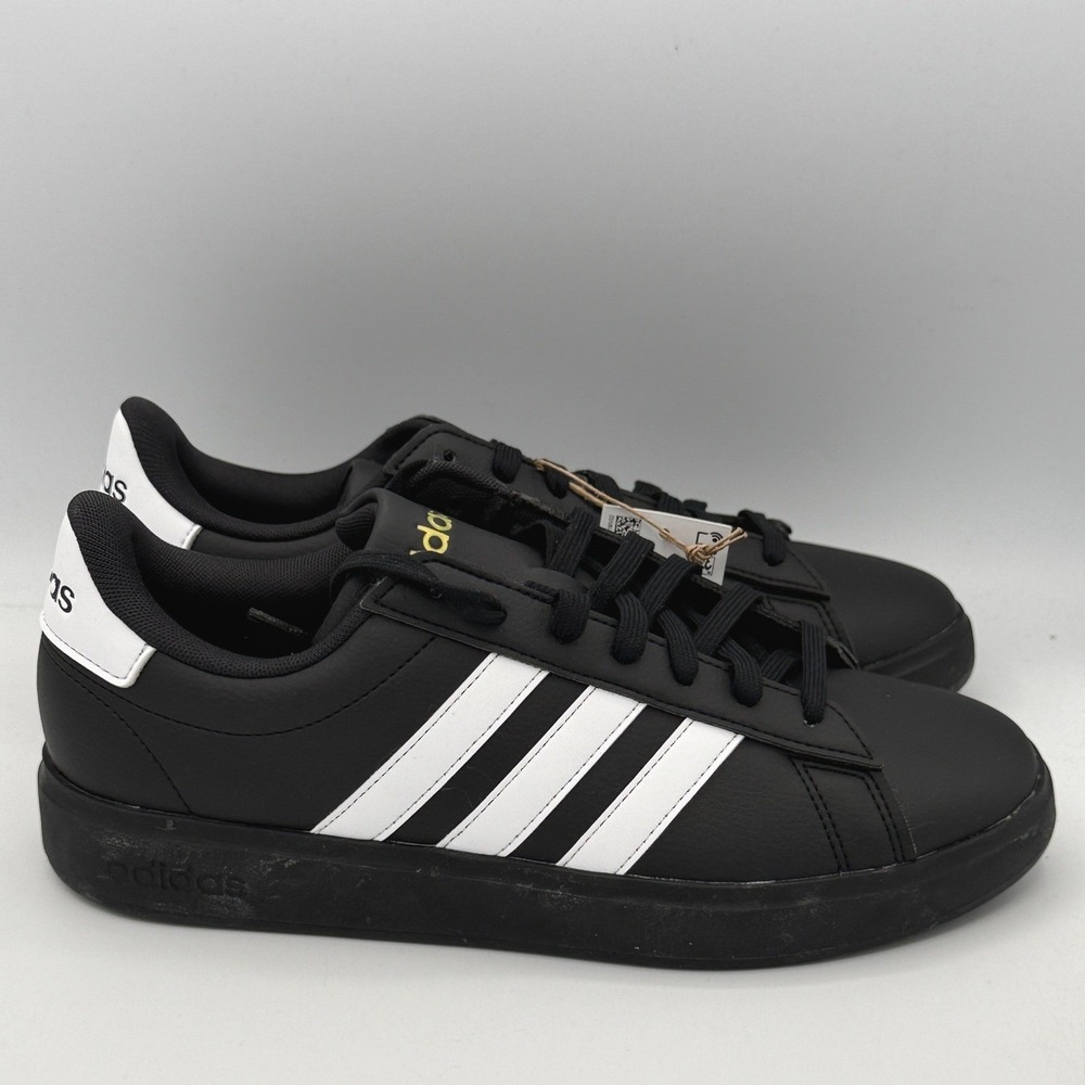 Adidas Grand Court 2.0 Shoes Mens 8 Black White Low Top JR0546